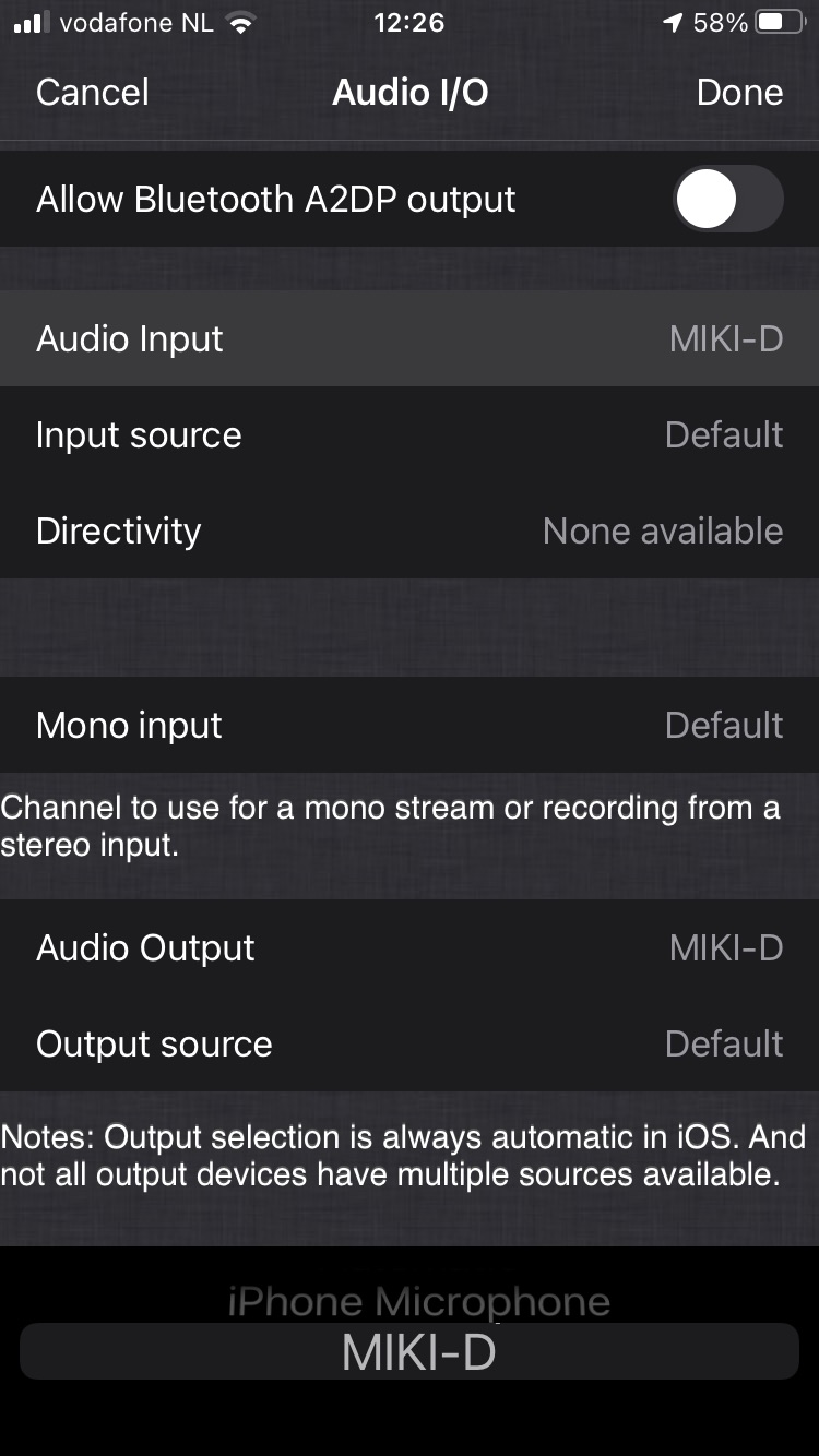 Select audio i/o